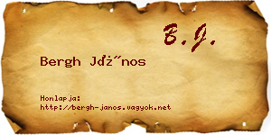 Bergh János névjegykártya