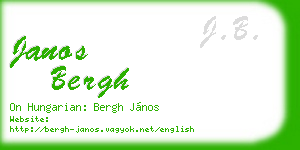 janos bergh business card
